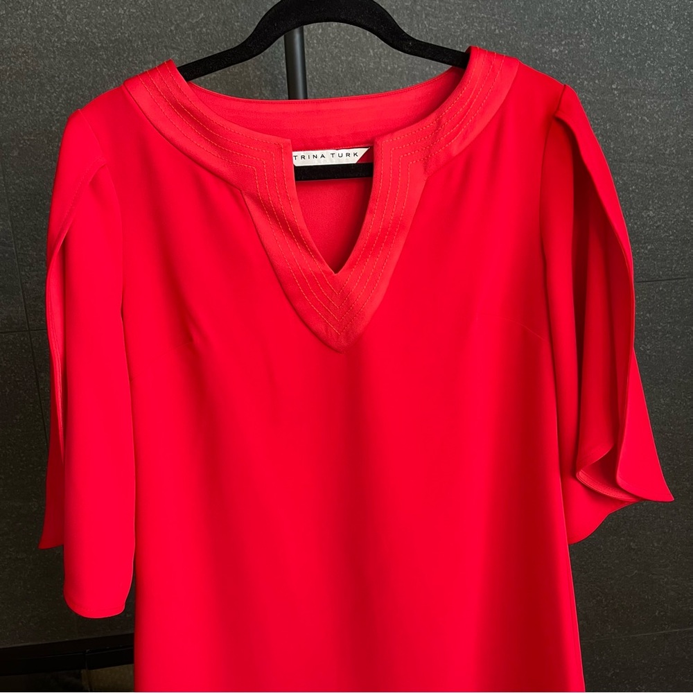 Trina Turk Red Clairette Shift Dress Size S - Picture 10 of 10